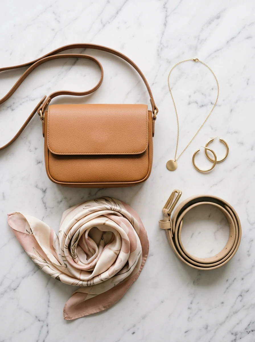 Détail d'accessoires soigneusement sélectionnés